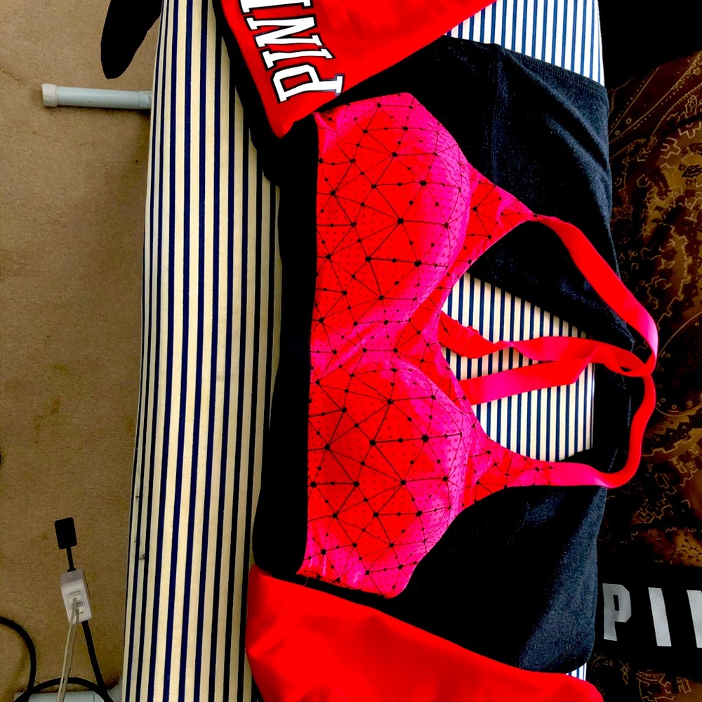 Pink sports bra